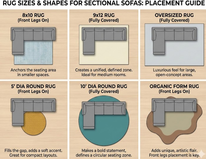 what size rug for sectional sofa